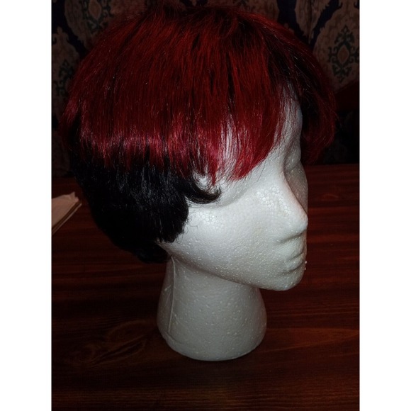 R&B Collection Black Mixed With‎ Red Hair Synthetic Wig Pixie Short Costume - Picture 1 of 9